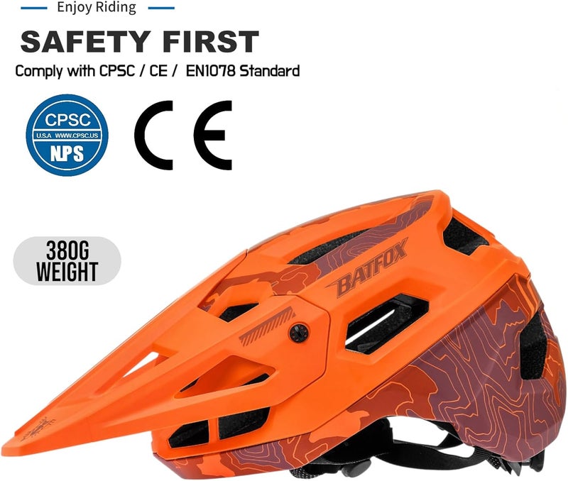 BATFOX Bike Helmet,Mountain Bike Helmet Helmets for Men Women Adults Youth - Image 2